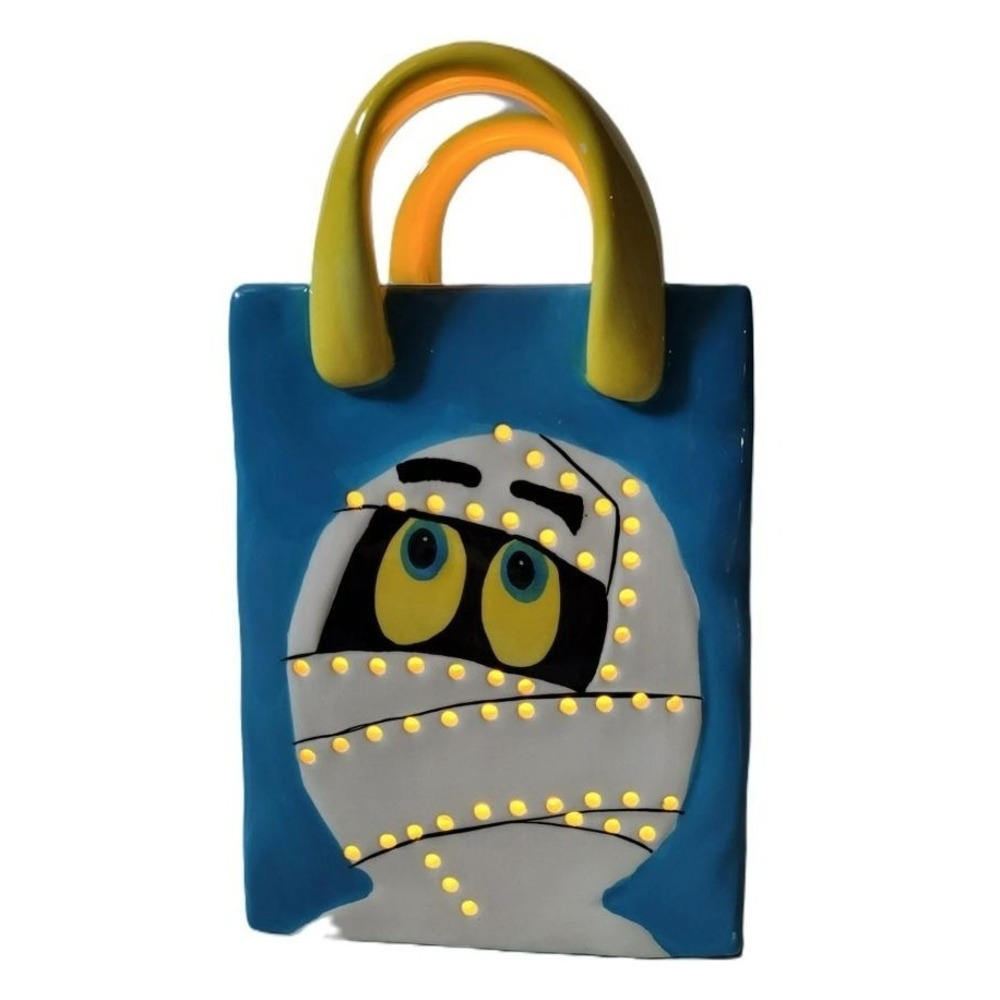 Mr. Halloween Illuminated Ceramic Mummy Candy Bag – Battery Operated with Timer